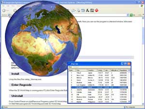 3D World Map, Freeware, Windows